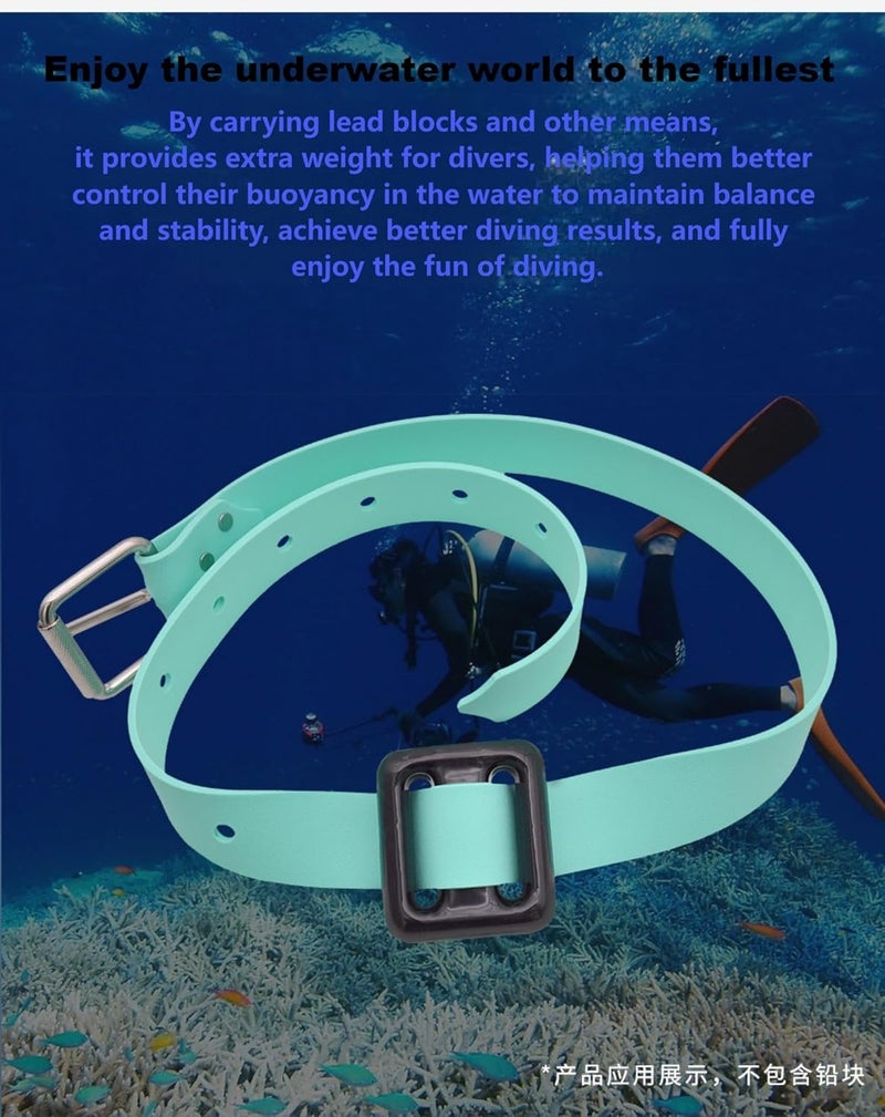 DIVJINGHAO Diving Weight Belt with Quick Release Stainless Steel Buckle Rubber Weight Belts for Free Diving, Spear Fishing Diving Belt 53 inches(1.35m) - Image 3